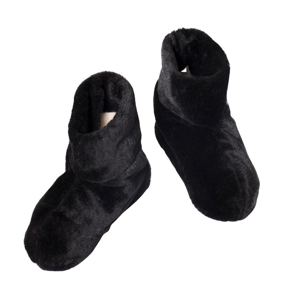 MUJER COLOR LISO NEGRO LANA MERINO ZAPATILLAS BOTAS VALENKI EN TERCIOPELO FELPA Foto 4 de 4