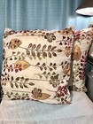 Pair Vintage 17 in. Throw Pillows Pier 1 " Early Spring Leaves"-Earth Tones