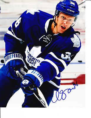 TORONTO MAPLE LEAFS CARL GUNNARSSON SIGNED PREGAME 8X10
