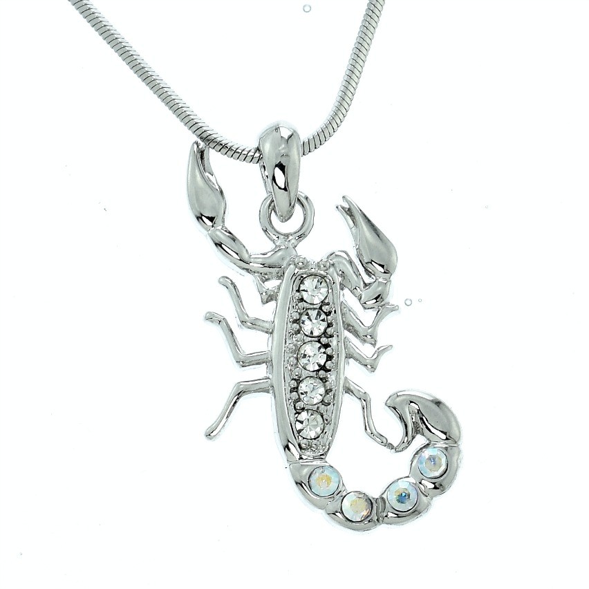 Scorpion King Desert Insect Pendant with Swarovski Crystal Chain Necklace