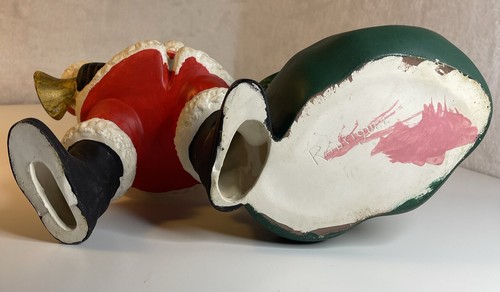 Vtg 1970S Atlantic Mold Ceramic Santa Claus With Bell And Toy Bag Planter/Bowl - Picture 10 of 11