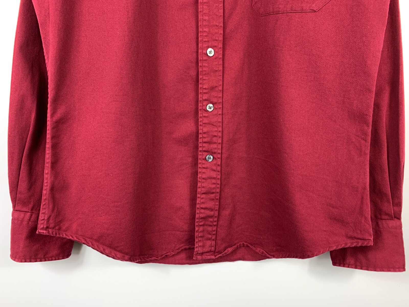 Camicia uomo Saint Laurent jeans abbottonata cotone bordeaux taglia L