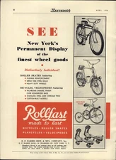 1935 PAPER AD Rollfast Bicycles Roller Skates Tricycles Arranbee Quality Dolls