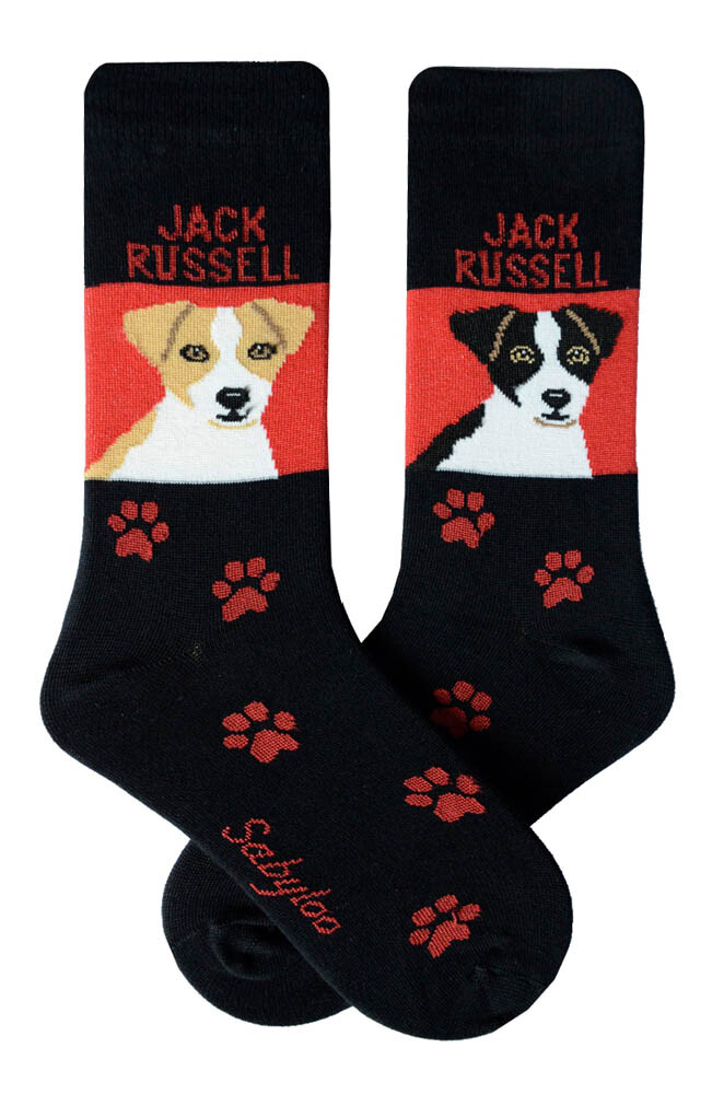 Jack Russell Terrier Crew Socks Unisex Red