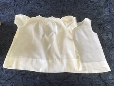 Vintage 1950 s Ivory Cotton Toddler Dress Slip Embroidery Handmade Lace