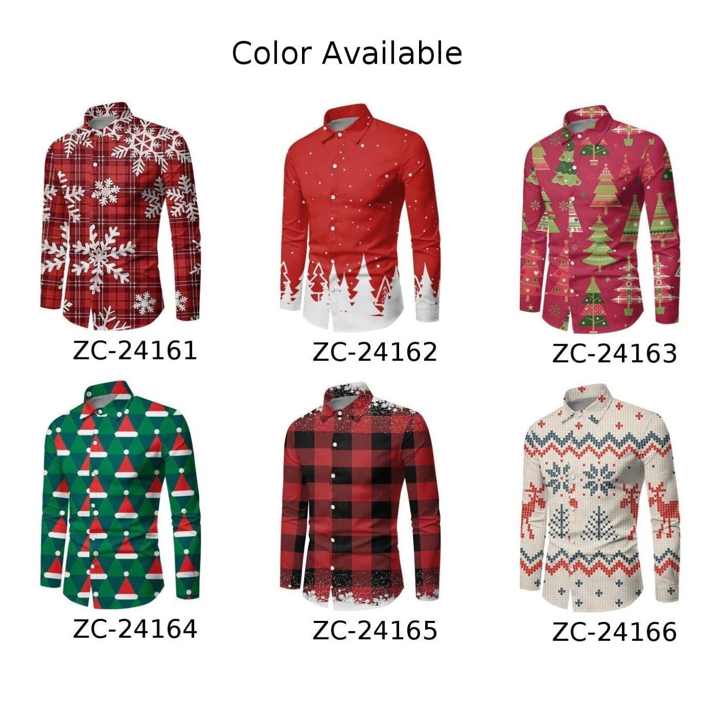 Unique Men's Long Sleeve Button Down Christmas Shirt for Festive