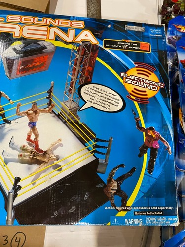 WWE Jakks Pacific Real Sounds Arena WWF WRESTLING RING BRAND NEW SEALED! - Picture 4 of 7