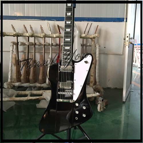Solid Body Black 6 Strings Firebird Electric Guitar HH Pickups Mahogany Neck🔥