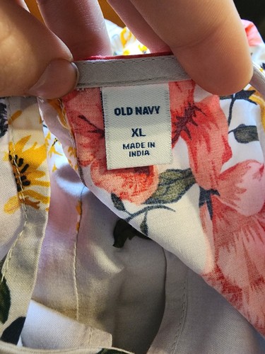 Old Navy Gray Floral Shift Dress Womens XL Bell Sleeve Knee Length - Picture 4 of 5