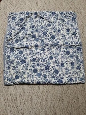 Williams Sonoma luxury blue white floral EURO pillow Sham  100% cotton