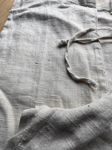 CLIO 100% Linen Pants Womens Medium/Large Wide Lagenlook Beige USA Casual Nubby - Picture 3 of 10