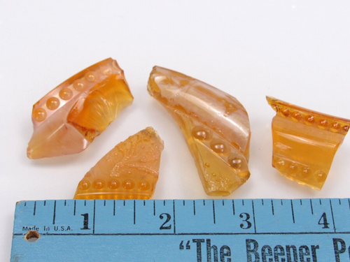 Greentown Glass HOLLY AMBER Broken Shards Factory Fire