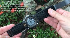 20 22mm Black Adjustable Survival Paracord Smartwatch Band Strap Most Watches