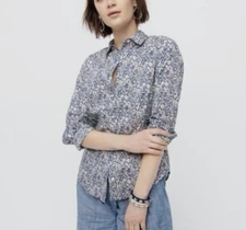 J Crew  Women's Size 4 Sim Perfect Liberty Garden Allover Print Cotton Shirt