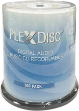 52x Digital Audio Music CD-R Disc 700MB White Inkjet Printable - 100 PK Spind...