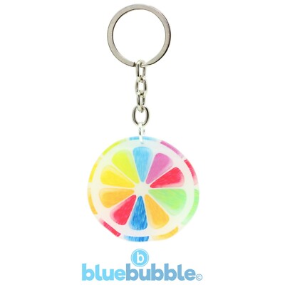 bluebubble FEELIN FRUITY Schlüsselanhänger Funky Fruit Kitsch süß Retro Rave Chic Farbe