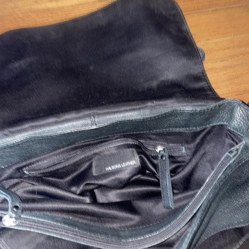 wilsons leather messenger bag briefcase black - Picture 6 of 11
