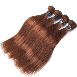 Luxury Straight Medium Chocolate Brown 4 Peruvian Virgin Human
