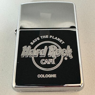Zippo Lighter Hard Rock Cafe COLOGNE / Köln Chrome in Metal-Box new / neu