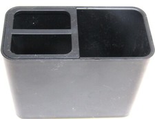 SimplyEssential Black Toothbrush Holder. Measures 5" high and 2 3/4 wide. New.