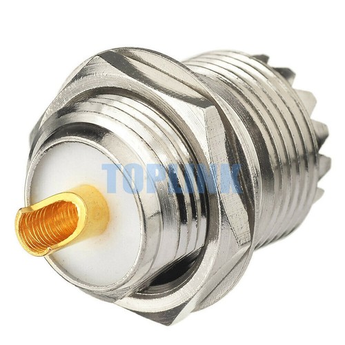 UHF SO239 SO-239 Female Jack Bulkhead Nut Solder Cup Handle Deck Clip Connector - Picture 2 of 4