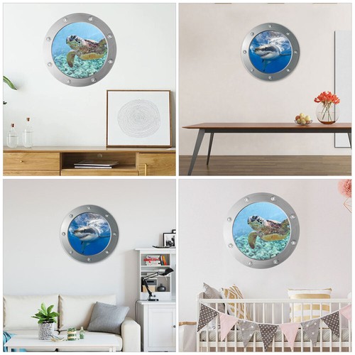 2 Pcs Underwater World Sticker Sea Window Decals Stickers Creature - 第 5/12 張圖片