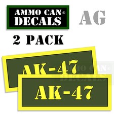 Caja de munición AK-47 calcomanía pegatina bala ejército pistola seguridad caza paquete de 2 AG