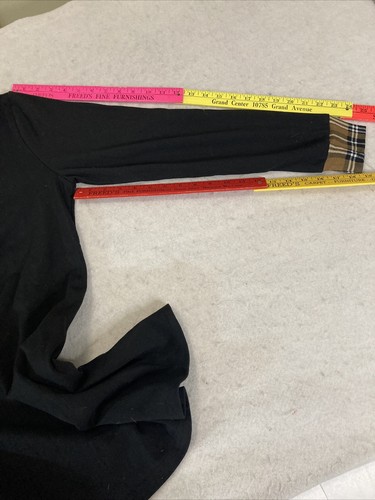 NWT Timeson Womens Lapel Pullover Tunic Sweater SZ XL Black with Plaid Features - Picture 12 of 12