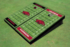 University Of Arkansas Alternating Football Field Custom Cornhole Board