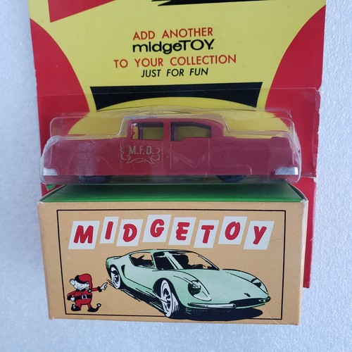 ~MidgeToy Vintage 50's Firetruck/Fire Chief Car, USA Made MIB TootsieToy~M.F.D. - 第 1/10 張圖片