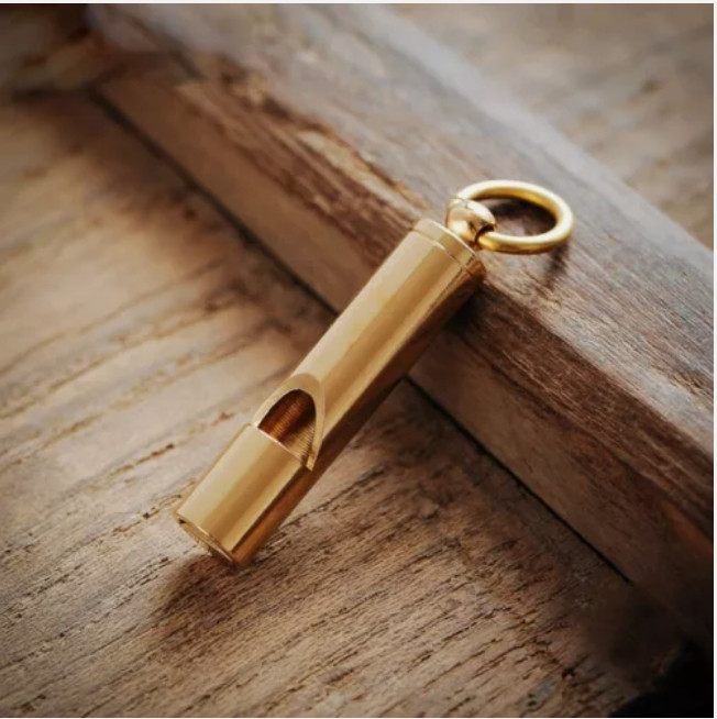 Pure Brass Whistle Hanging Keychain Pendant Gift Ring Hanging Miniature Craft
