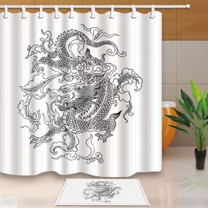 fabric Asian shower curtain design