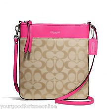 Coach Bag F50808 Swingpack Signature North South Swingpack Pink Ruby Agsb COD - Picture 1 of 2