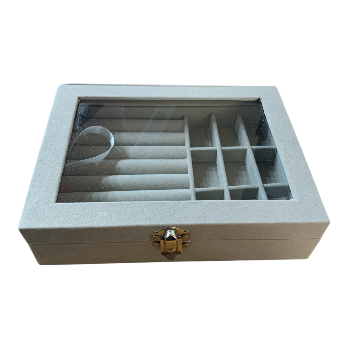 Espositore Per Anelli, Contenitore Per Gioielli, Vassoio In Velluto Morbido Supporto Per Esposizione Anello Luminoso A Led Rosso~p135933239