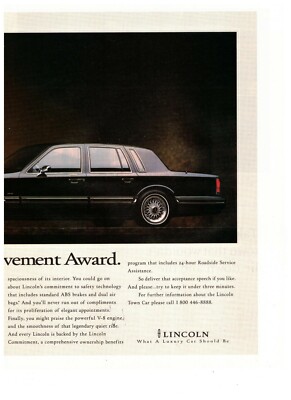 Lincoln Town Car Vintage Print Ad Poster Give Yourself Lifetime Two Page  1995 