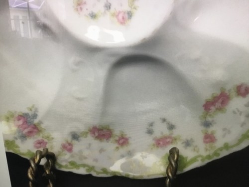 Antique Bohemian Molded & Pearled Porcelain Oyster Plate Austria c.1880s - Picture 6 of 12