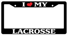 Black License Plate Frame I Heart My Lacrosse Auto Accessory Novelty