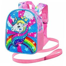 Toddler Backpack with Leash, 9.5" Baby Unicorn Safety Leashes Unicorn Pink