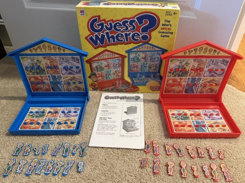 Guess Where? Board Game Milton Bradley 2004 Complete Vintage Makers of Guess Who