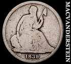 1838-O Seated Liberty Dime- No Stars Semi Key Better Date No Reserve #i8229