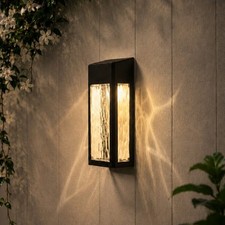 Auraglow Solar Powered Colour-Changing Dusk til Dawn Glass Wall Lights (Pair)
