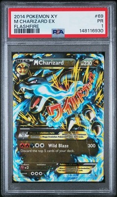 2014 Pokemon XY Flashfire M Charizard EX 69/106 Holo Ultra Rare PSA 1 Low Pop
