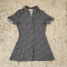 Reformation Hilde Sonia Black & White Floral Mini Dress Women's Size Medium