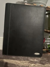 Samsonite Bi-Fold Writing Note Pad Folio Black Faux Leather Portfolio