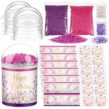 Beeveer 12 Set 3.15in Clear Half Ball Candy Dome Shaker Butterfly Labels