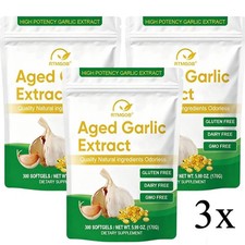  3 pack Garlic Extract, 300 Softgels, 500mg Odorless  Heart  Immune