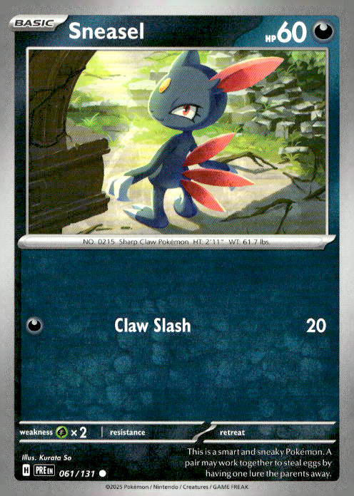 Sneasel Common SV: Prismatic Evolutions 061/131 NM