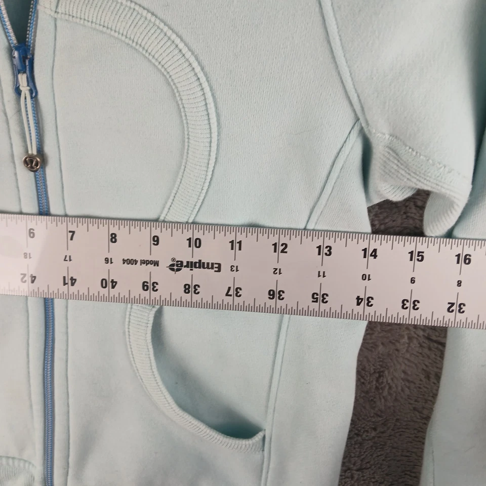 Sudadera con capucha de buceo Lululemon para mujer talla 4 Aqua cremallera completa ropa deportiva Foto 3 de 4