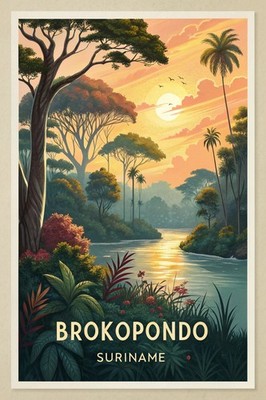 Exotisches Brokopondo, Suriname - üppiger Regenwald Reise Wandbild A1-A4 Poster Anima