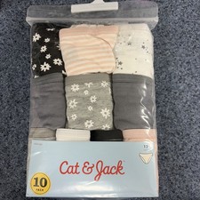 Cat  Jack Youth Girls Size 12 Bikini Panties 10 Pack Multicolor Underwear